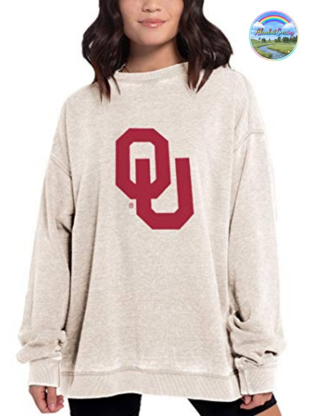 NCAA Oklahoma Sooners Women's Campus Pullover Crew Neck Sweatshirt Fleece